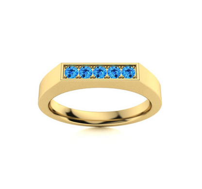 Blue Topaz Wedding Ring