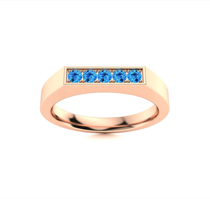 Blue Topaz Wedding Ring