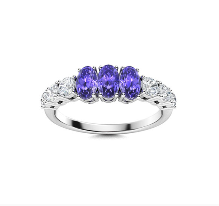 Tanzanite and Diamond Wedding Ring