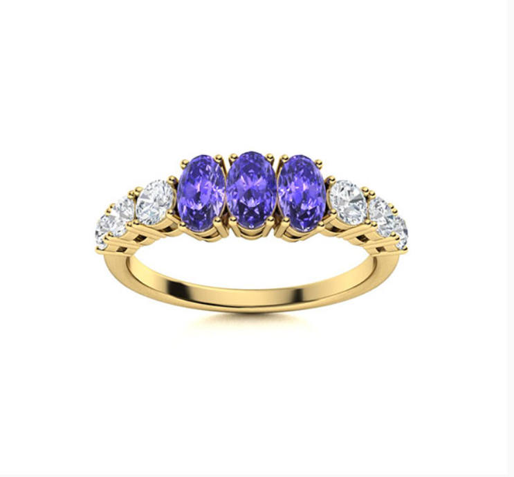 Tanzanite and Diamond Wedding Ring