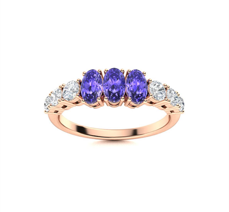 Tanzanite and Diamond Wedding Ring