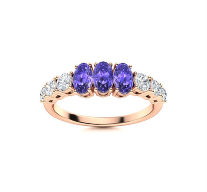Tanzanite and Diamond Wedding Ring