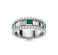 Tsavorite and Diamond Wedding Ring