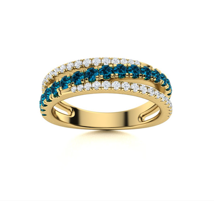 London Blue Topaz and Diamond Wedding Ring
