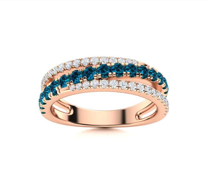 London Blue Topaz and Diamond Wedding Ring