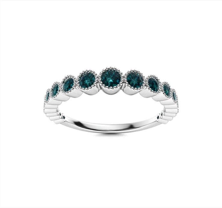 Blue Diamond Wedding Ring