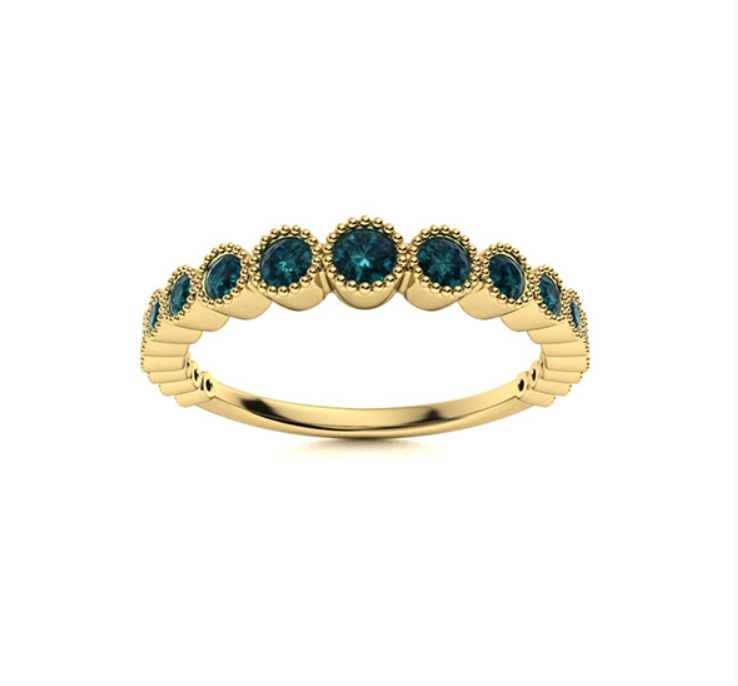 Blue Diamond Wedding Ring