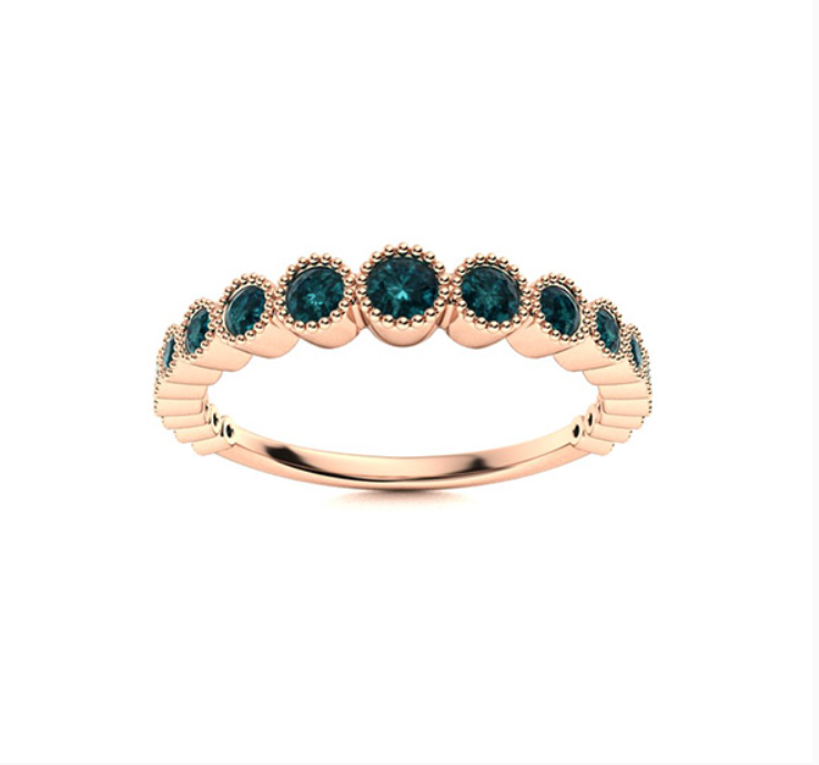 Blue Diamond Wedding Ring