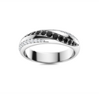 Black Diamond and Diamond Wedding Ring