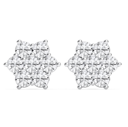 ROUND CLUSTER EARRINGS - M&D Signature Jewels