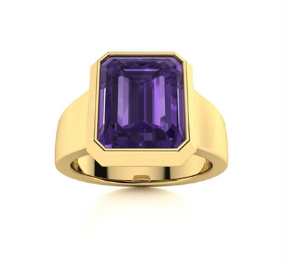 Amethyst and VS Diamond Men's Ring - M&D Signature Jewels