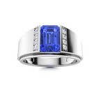 Amethyst and VS Diamond Men's Ring