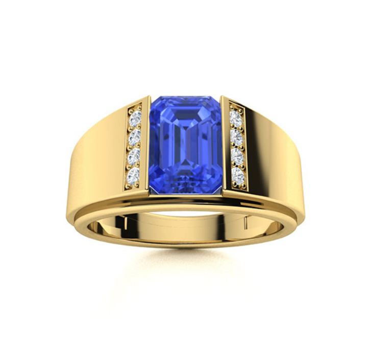 Amethyst and VS Diamond Men's Ring