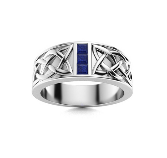 Amethyst and VS Diamond Men's Ring