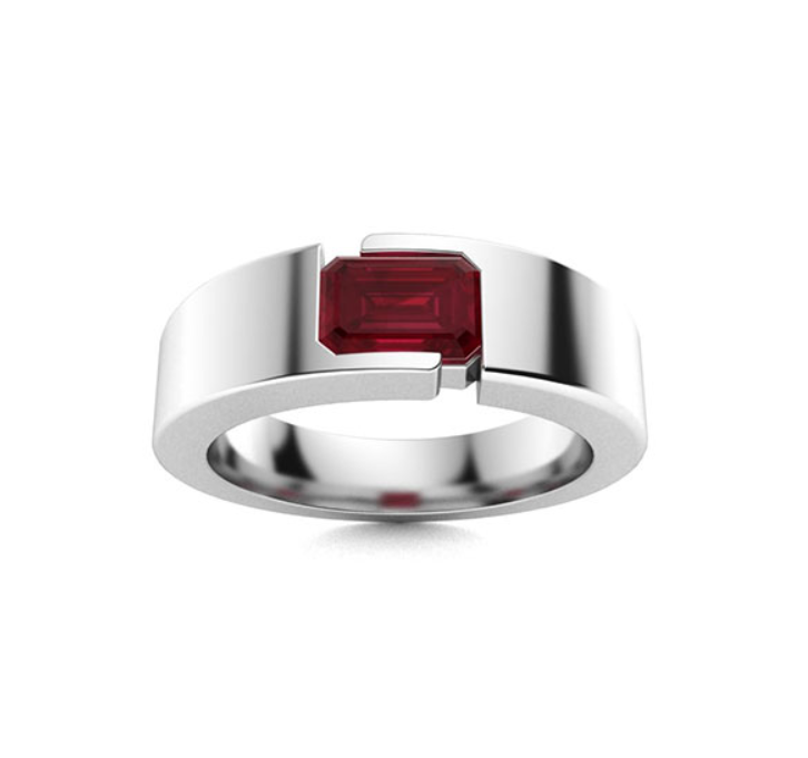 Amethyst and VS Diamond Men's Ring