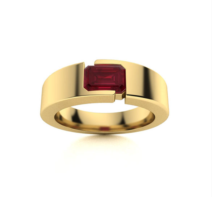 Amethyst and VS Diamond Men's Ring