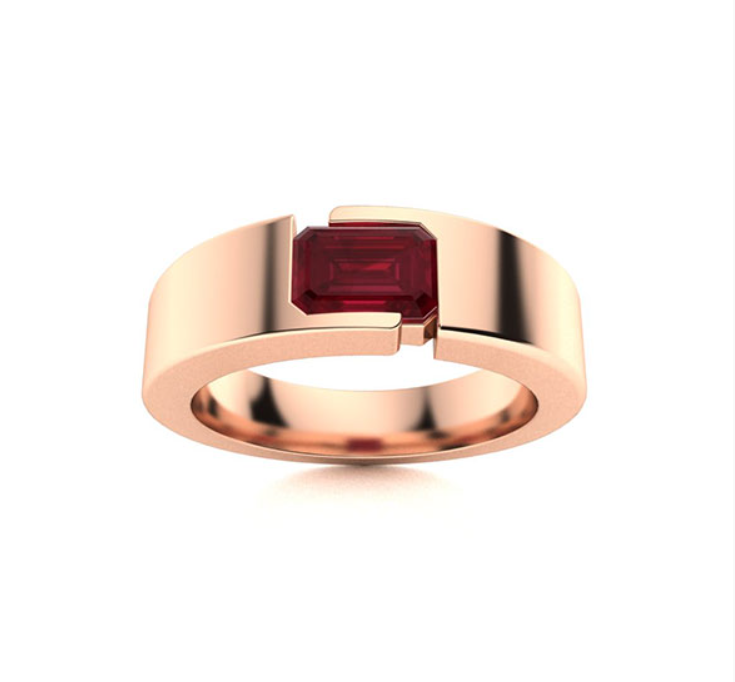 Amethyst and VS Diamond Men's Ring