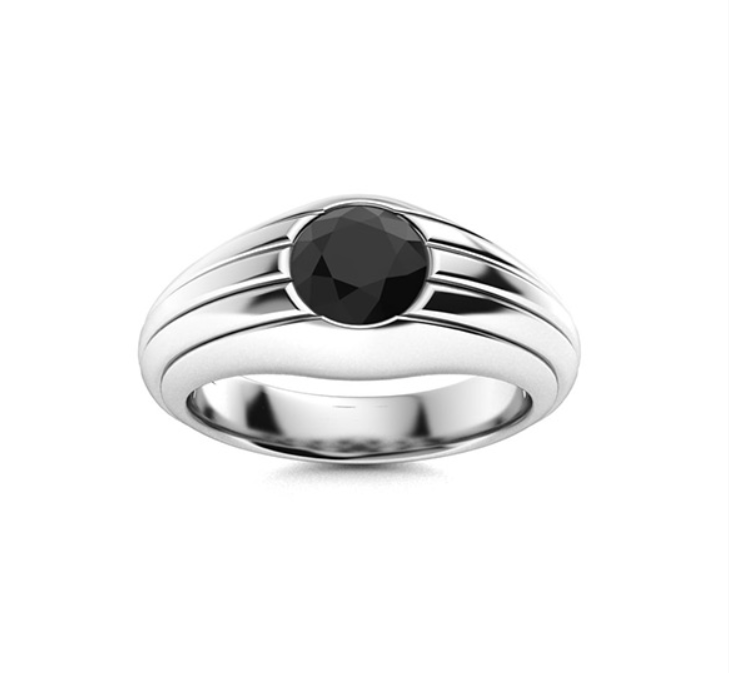 Amethyst and VS Diamond Men's Ring