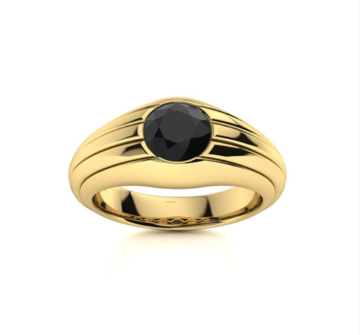 Amethyst and VS Diamond Men's Ring