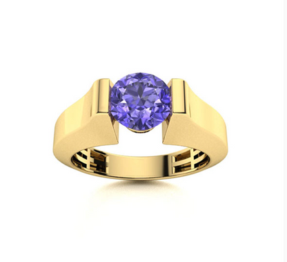 Amethyst and VS Diamond Men's Ring - M&D Signature Jewels