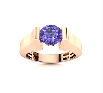 Amethyst and VS Diamond Men's Ring - M&D Signature Jewels