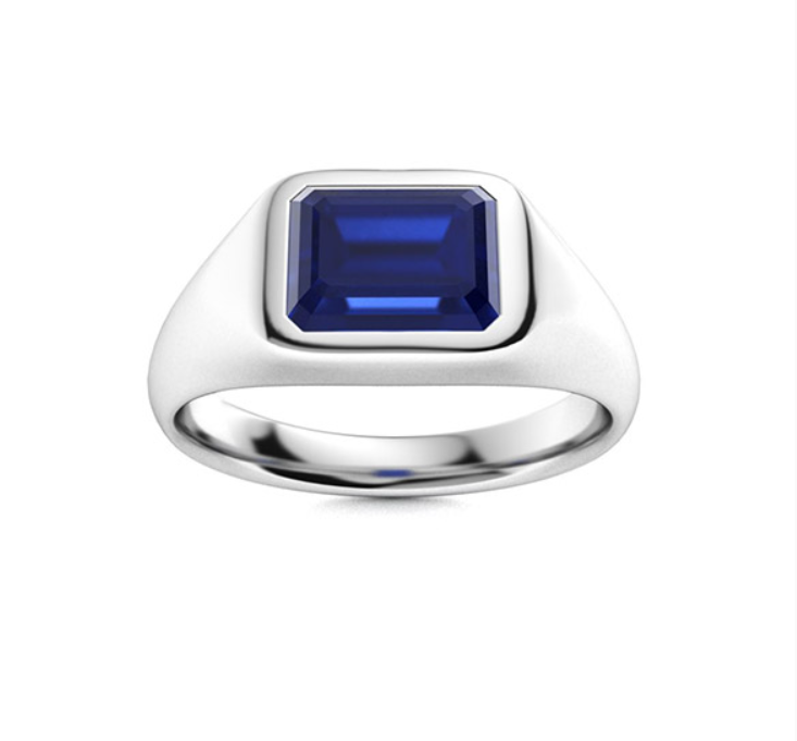 Amethyst and VS Diamond Men's Ring