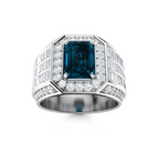 Amethyst and VS Diamond Men's Ring