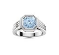 Amethyst and VS Diamond Men's Ring