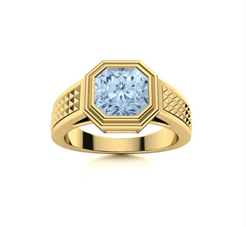 Amethyst and VS Diamond Men's Ring