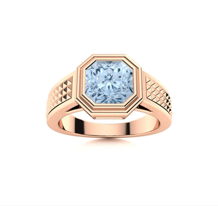 Amethyst and VS Diamond Men's Ring