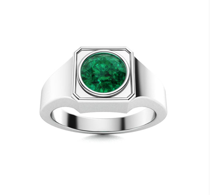 Amethyst and VS Diamond Men's Ring
