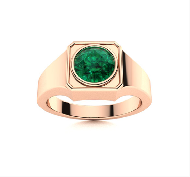 Amethyst and VS Diamond Men's Ring