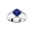 Amethyst and VS Diamond Men's Ring