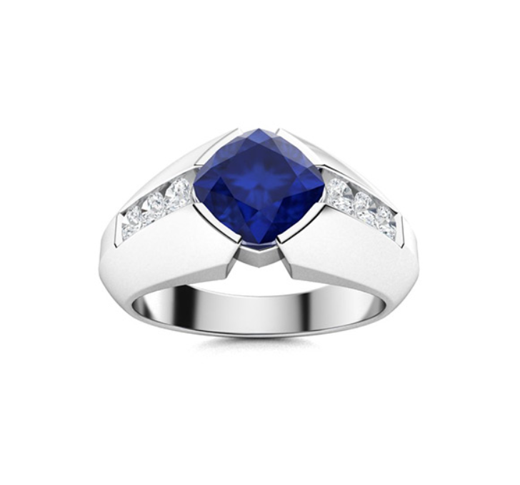 Amethyst and VS Diamond Men's Ring