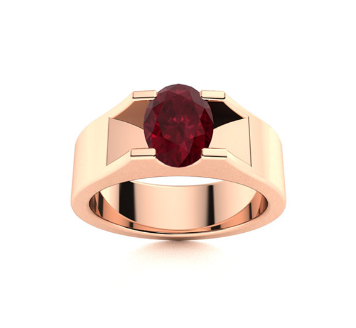 Amethyst and VS Diamond Men's Ring
