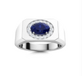 Amethyst and VS Diamond Men's Ring