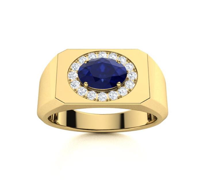 Amethyst and VS Diamond Men's Ring