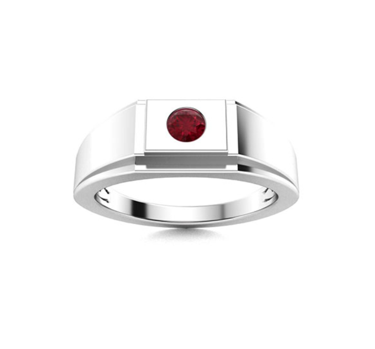 Amethyst and VS Diamond Men's Ring
