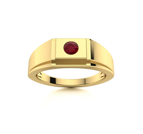 Amethyst and VS Diamond Men's Ring