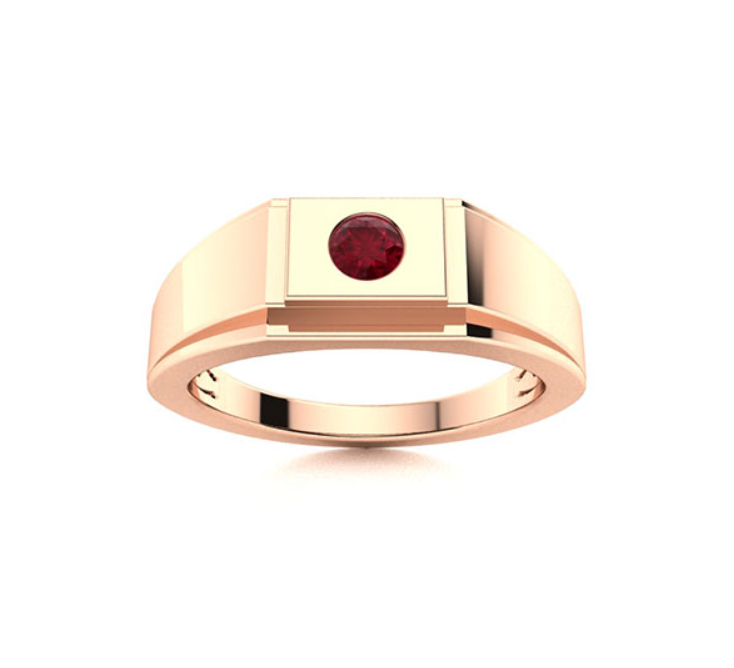 Amethyst and VS Diamond Men's Ring