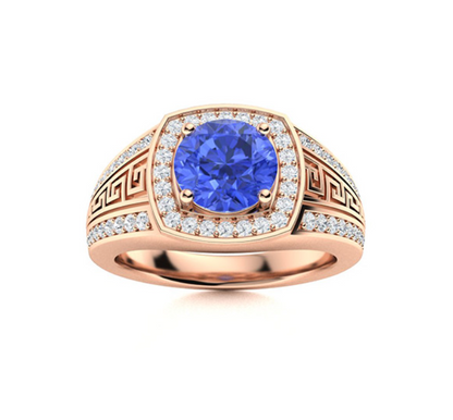 Amethyst and VS Diamond Men's Ring - M&D Signature Jewels