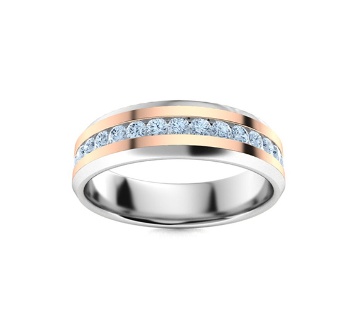 Amethyst and VS Diamond Men's Ring