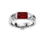 Amethyst and VS Diamond Men's Ring