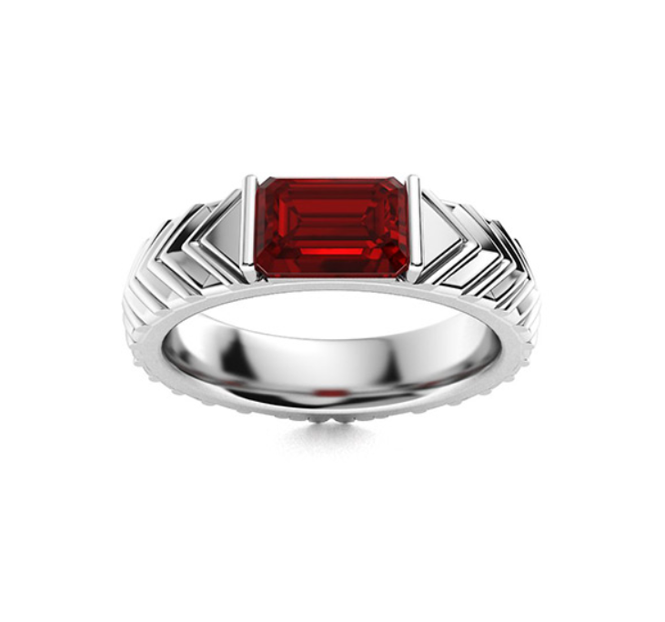 Amethyst and VS Diamond Men's Ring