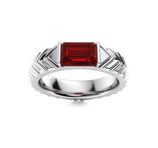 Amethyst and VS Diamond Men's Ring