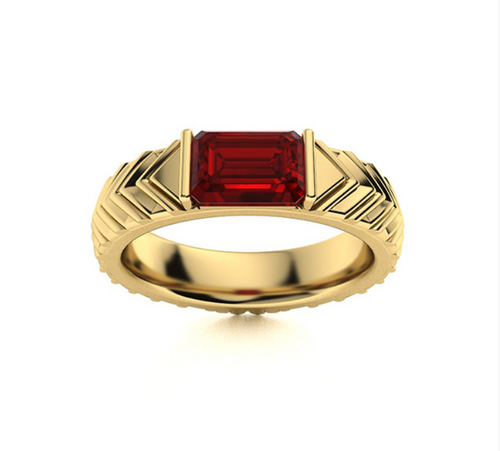 Amethyst and VS Diamond Men's Ring