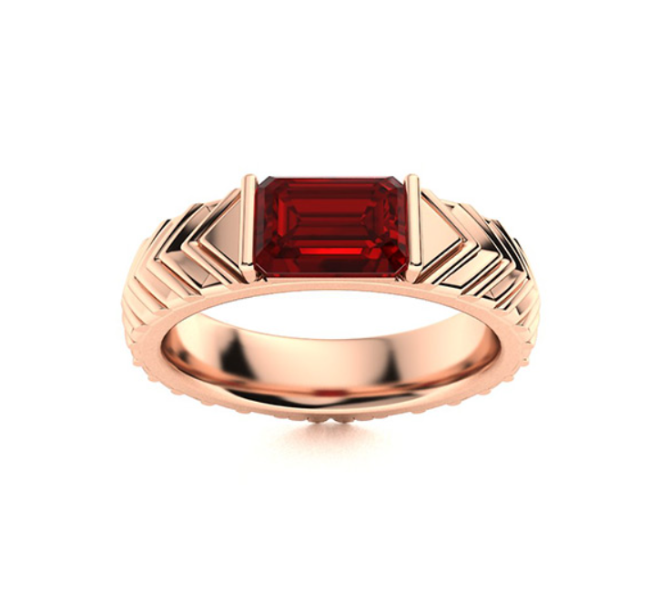 Amethyst and VS Diamond Men's Ring