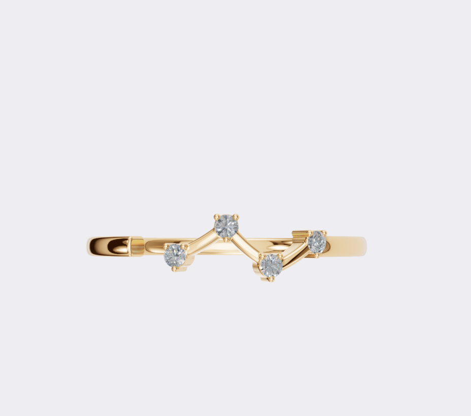 ROUND 4 STONE OPEN WEDDING BAND