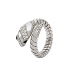 SERPENT TWO ROW PAVE LAB DIAMOND RING
