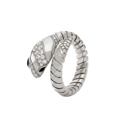 SERPENT TWO ROW PAVE LAB DIAMOND RING - M&D Signature Jewels